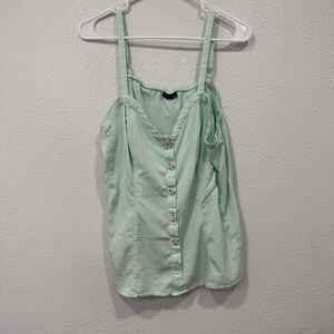 Torrid Mint Green Button Down Tank Top Adjustable Straps‎ Plus Size Women's